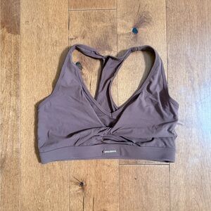 Gymshark x Whitney Simmons Women's Brown Twist Front Sports Bra V3 Size Medium